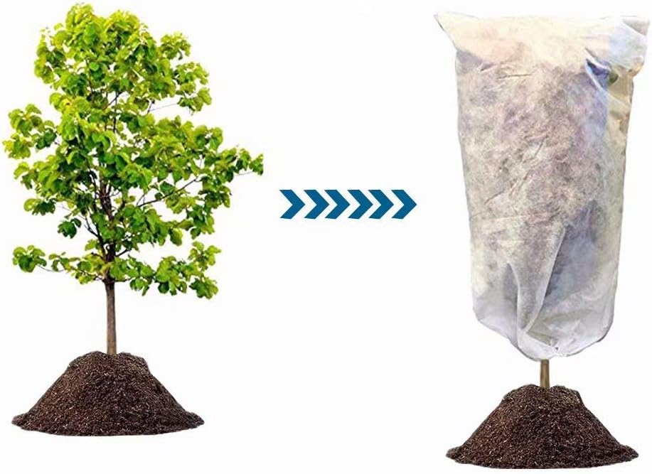 Agfabric Plant Covers Freeze Protection with Zipper 0.9oz 96"x96" Shrub Cover Winter Tree Jacket for Frost Protection&Season Extension,White