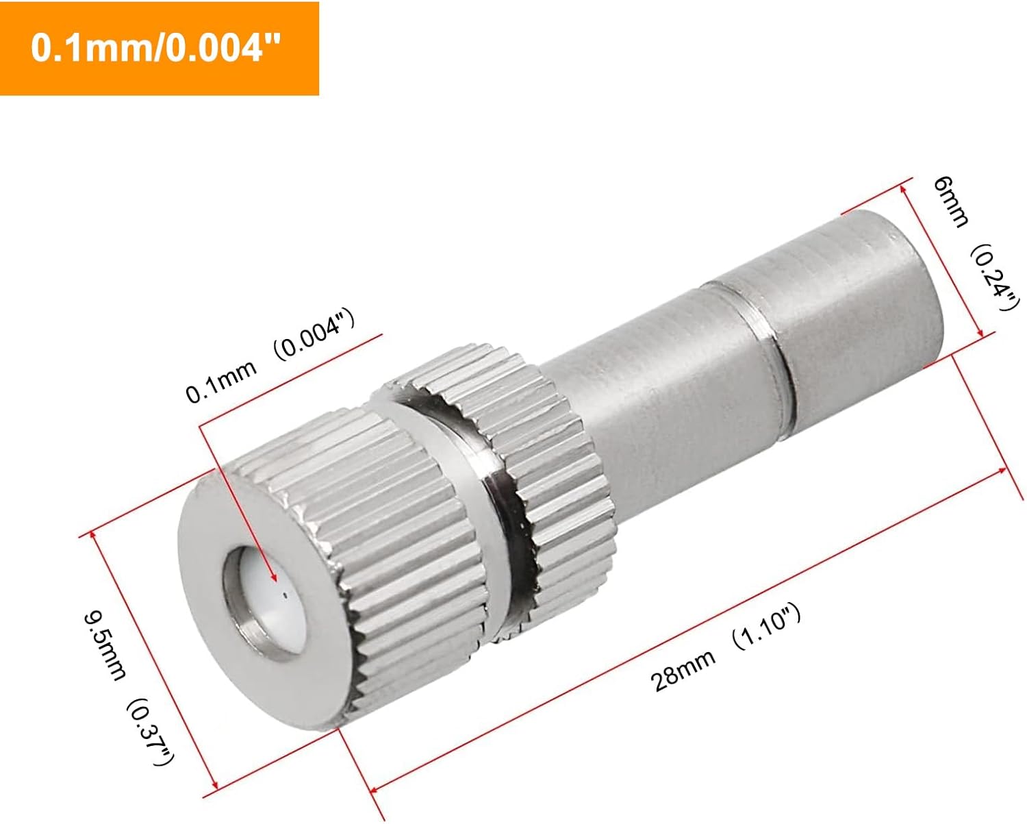 20pcs Brass Mister Nozzles, 6mm Misting Nozzles for Outdoor Cooling System, Landscaping, Air Humidification, Greenhouse Irrigation (without Filter, 0.004"/0.1mm Orifice)