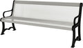 Heavy-Duty Outdoor Bench Thermoplastic Coated, Expanded Metal, Commercial-Grade Garden Bench, Made in America (Portable with Back, 4 Ft, Textured Grey)