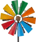 Stargarden Wind Spinners Outdoor, 13.4 Inch Kinetic Pinwheels, Colorful Metal Garden Spinners Double Windmill for Yard, Lawn, Patio
