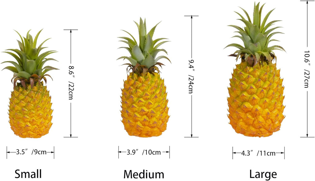 QIRMIZI Artificial Pineapple -Simulated Fruit Decoration, Lifelike Fake Fruit Model, Perfect for Home Decor, Kitchen, Party & Photography Prop – Realistic & Eco-Friendly,Yellow Meduim
