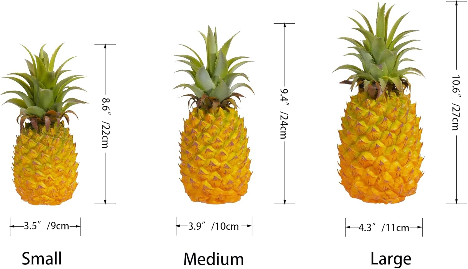 QIRMIZI Artificial Pineapple -Simulated Fruit Decoration, Lifelike Fake Fruit Model, Perfect for Home Decor, Kitchen, Party & Photography Prop – Realistic & Eco-Friendly,Yellow Meduim
