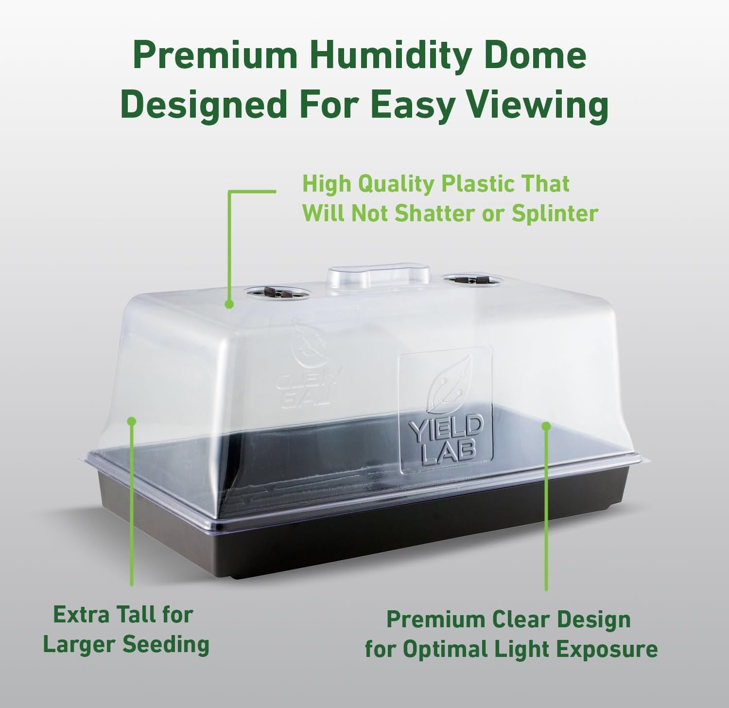 7 Inch Propagation Dome - 5 Pack Humidity Vented Domes – Plant Growing Dome for Seedling, Germination, Soil & Hydroponic Horticulture