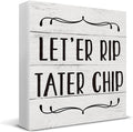 HOIJAUMAI Funny Bathroom Quote Wooden Box Sign, Desk Decor - Bathroom Theme Wood Block Plaque Box Sign for Home Restroom Toilet Desk Table Shelf Decorations - 5 X 5 Inch