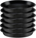 6 Pack 10 Inch Black Round Plant Saucers, Thick PP Plastic Pot Trays for Large Planters, Durable Flower Pot Water Catcher Plates & Drip Trays for Indoor Outdoor Gardening