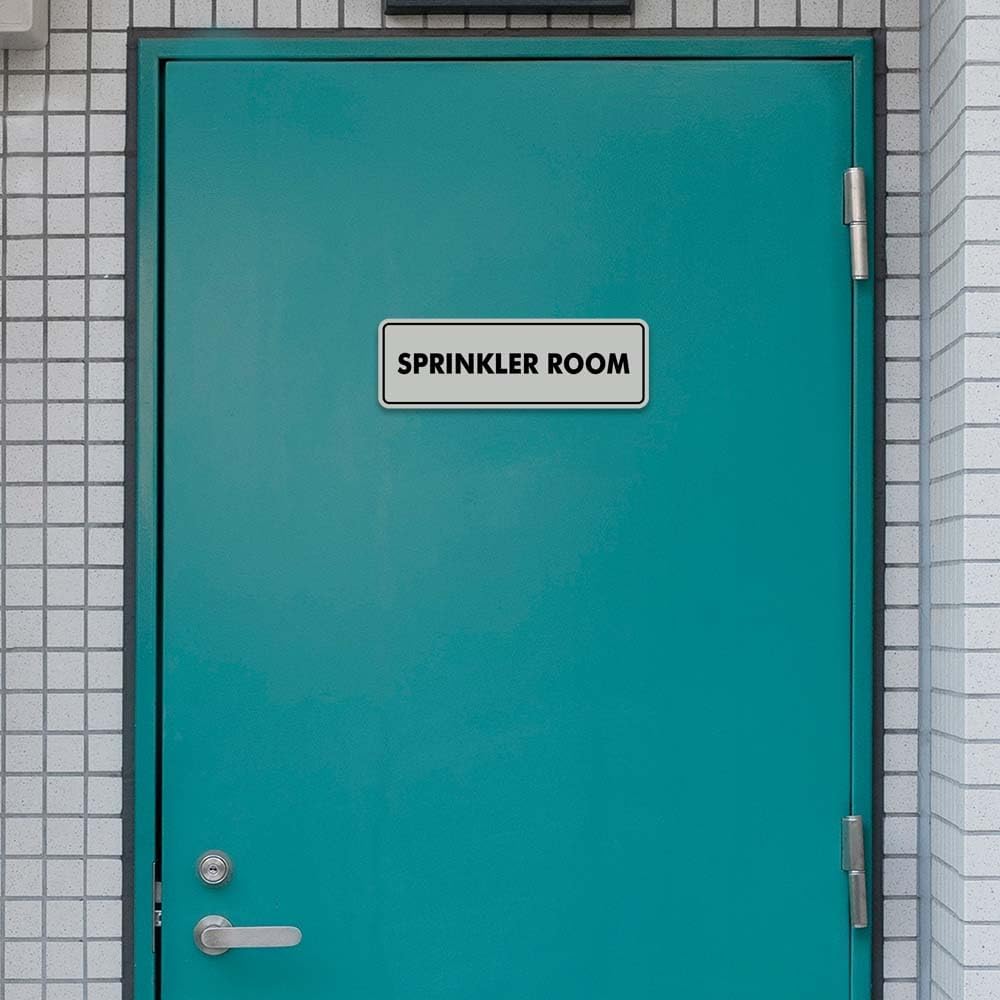 Signs ByLITA Standard Sprinkler Room Sign (Ivory/Dark Brown) - Small