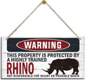 Warning Sign, Bhino Warning Wood Plaque Sign, Funny Door Signs, Decorative Wood Hanging Suspension Plaque, Farmhouse Wooden Wall Decor, Outdoor Hanging Wooden Signs