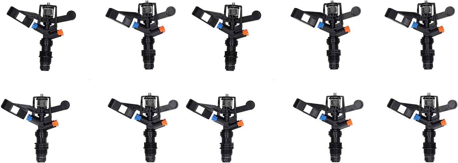 Rocking Arm Sprinklers,10PCS Plastics G 1/2 Male Thread 360° Rotating Sprinklers Watering Sprinkler for Yard Lawn and Grass Irrigation 4.7x4.5in