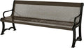 Coated Outdoor Furniture Heavy-Duty Outdoor Bench Thermoplastic Coated, Punched Steel, Commercial-Grade Garden Bench, Made in America (Portable with Back, 4 Ft, Textured Brown)