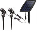 DLLT LED Solar Spot Lights Outdoor Landscape Spotlights, 2-in-1 Solar Powered Wall Lights-Low Voltage Outdoor Landscaping Light for Garden Yard Lawn Pathway Landscape Downlight, Warm White,Auto on/off