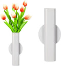 Self Adhesive Wall Vase Metal Tube Decoration Holder Used to Display Dried Flower, Faux Flowers, Fake Flowers, Also Suitable for Cemetery Memorial Decoration (1 Pcs White)