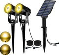 T-SUN Solar Spotlights Outdoor Waterproof, 2-in-1 Solar Landscape Spotlights LED Garden Spot Lights for Yard Tree Garden Pond Pool Area (Warm White)