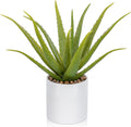 Artificial Succulent Plants 14 Inch Large Faux Succulents with Ceramic Pot Fake Aloe Potted Plant for Home Indoor Bathroom Table Bedroom Shelf Office Decor