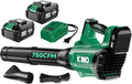 KIMO Cordless Leaf Blower with Battery and Charger, 750CFM 220MPH, 4 Speeds w/Turbo Mode, Brushless Motor, 3 Extended Tube, 2x4.0Ah Battery Powered Leaf Blowers for Lawn Care Patio Cleaning Wet Leaves