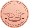 1-Pack 99.99% Pure Copper Bird Bath Purification Disk,Copper Disc with Stable Triple-Point Support,Fits All Outdoor Bird Baths(Round)