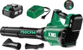 KIMO Cordless Leaf Blower with Battery and Charger, 750CFM 220MPH, 4 Speeds w/Turbo Mode, Brushless Motor, 3 Extended Tube, 4000mAh Battery Powered Leaf Blowers for Lawn Care Patio Cleaning Wet Leaves