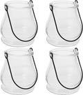 Cabilock 4pcs Hanging Candle Holders, Clear Tealight Holder, Hanging Glass Vase, Fillable Plant Succulent Vase Hanger for Party Wedding Decoration