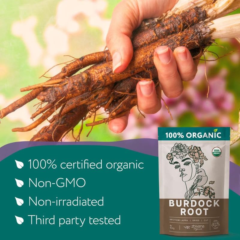 Premium Burdock Root Organic (4oz.) – Great Burdock Tea Loose - Raiz de Bardana Organica – Support Digestion, Liver, Gut Health