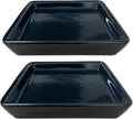 Square Plant Saucer 8 Inch 2 Pack，Plant Trays for Pots, Black Ceramic Plant Saucers for Indoors Outdoors, Plant Drip Tray 4 6 8 10 12 14 Inch