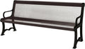 Coated Outdoor Furniture Heavy-Duty Outdoor Bench Thermoplastic Coated, Expanded Metal, Commercial-Grade Garden Bench, Made in America (Portable with Back, 4 Ft, Brown)