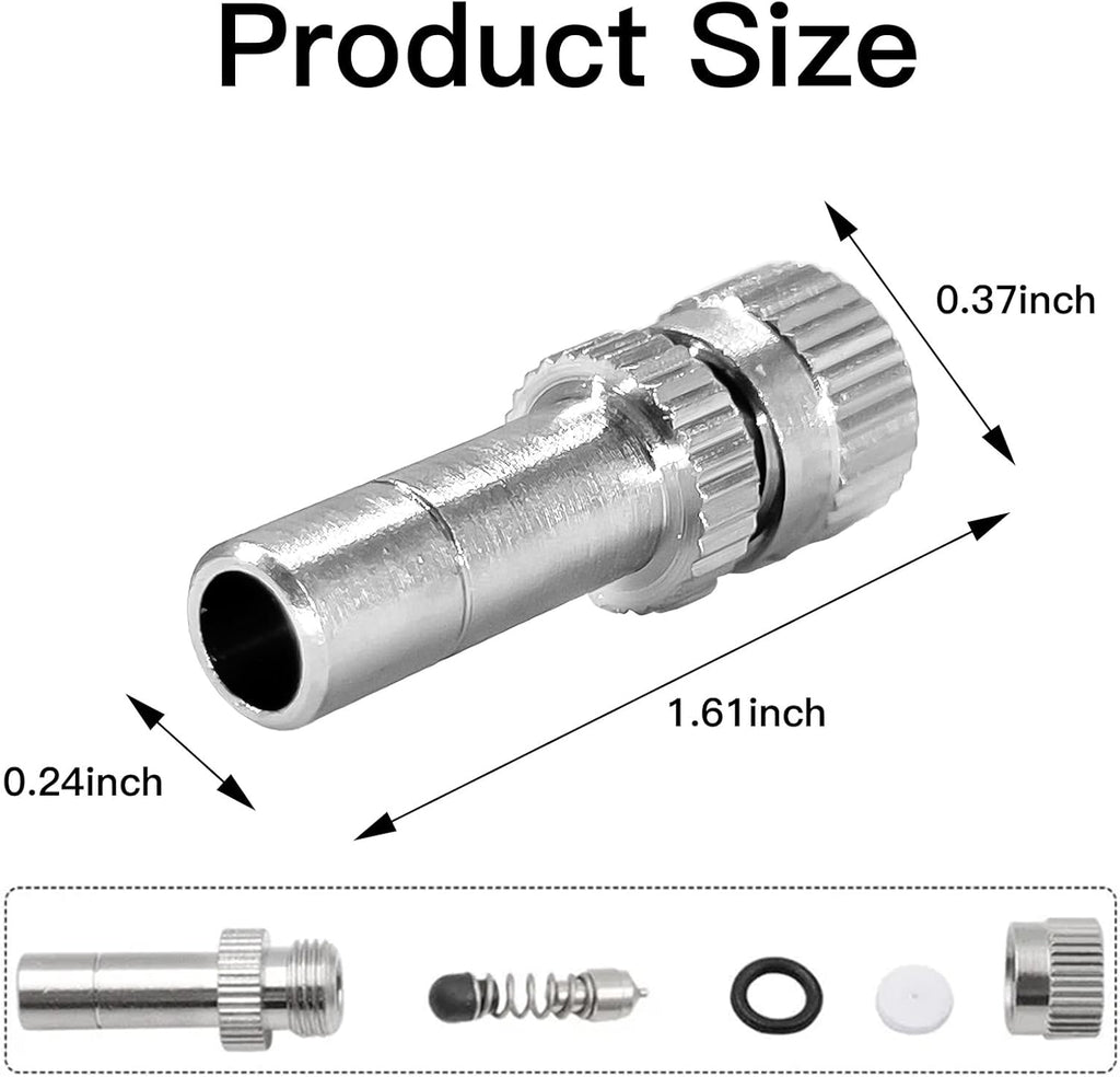 12 Pcs Misting Nozzles, Brass Misting Nozzles High Pressure Anti Drip Cleanable 0.012" / 0.3mm Orific for Outdoor Cooling System
