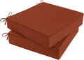 Outdoor Chair Cushions Set of 2 for Patio Furniture 24x24x4 Inch Waterproof Patio Chair Cushion 3 Year Color Fastness Square Elastic Foam Garden Sofa Couch Pads with Ties and Handle,Spice
