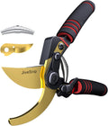 Professional Titanium Garden Shears Adjustable Opening Size Professional Bypass Pruning Shears for Plants, Hedges, and Flowers（Includes Scissors + Blade）