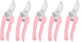 Garden Flower Shears Pruning Shears 6.9 inches Scissors Heavy Duty Plant Scissors for Cutting Flowers, Trimming Plants, Bonsai, Fruits Picking (Pink Handle 5pcs)