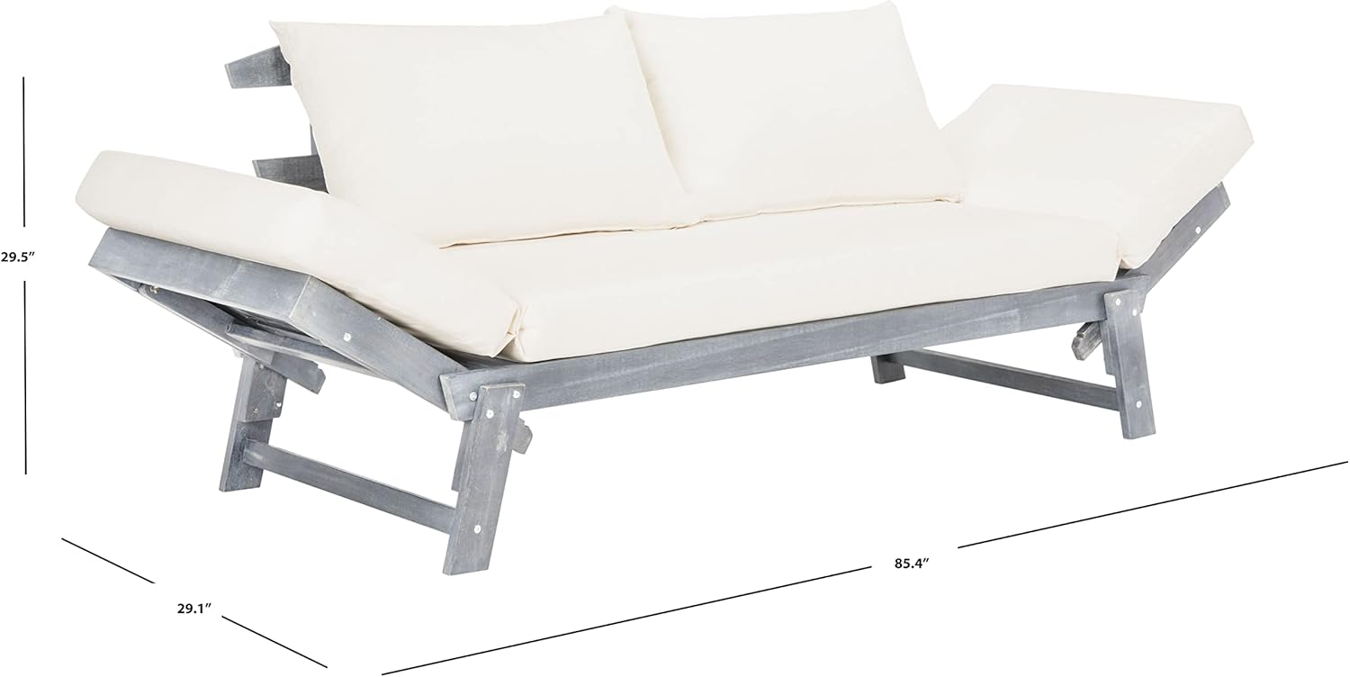 SAFAVIEH PAT6745A Outdoor Collection Tandra Grey Modern Contemporary Daybed Day Bed