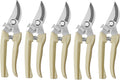 5pcs Garden Flower Shears Pruning Shears 6.9 inches Scissors Heavy Duty Plant Scissors for Cutting Flowers, Trimming Plants, Bonsai, Fruits Picking (White Handle 5pcs)