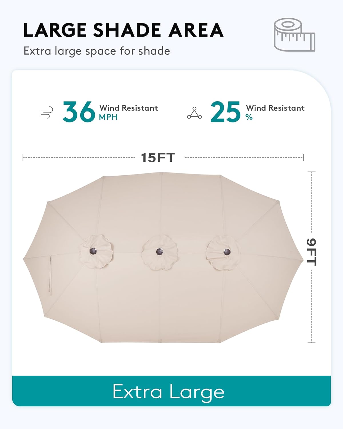 SERWALL HDPE Patio Furniture Set with 15FT Double Side Patio Umbrella, All Weather Wood-Like Outdoor Sofa Sectional Couch, Blue Patio Furniture with Grey Cushions
