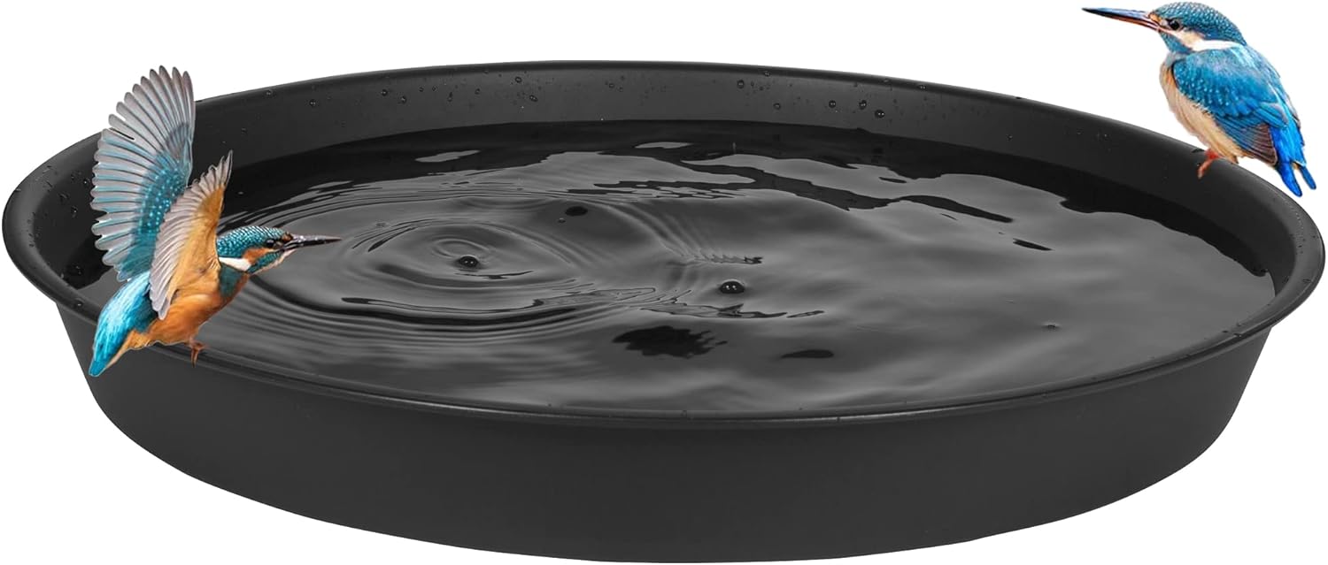 2 Pack of Bird Bath Bowl 14 inch, 1.6" Depth, 12 14 16 18 19 inch Heavy Duty BirdBath Bowls only, Plastic Round Large Plant Saucer Dish for Garden (14", Terracotta)