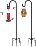 Kingsyard 2 Pack Adjustable Shepherd Hooks for Outdoor - 92 INCH Heavy Duty Bird Feeder Pole with 5 Prong Base, Hummingbird Feeder Stand, Garden Plant Baskets, Weddings Decor, Solar Light Lanterns