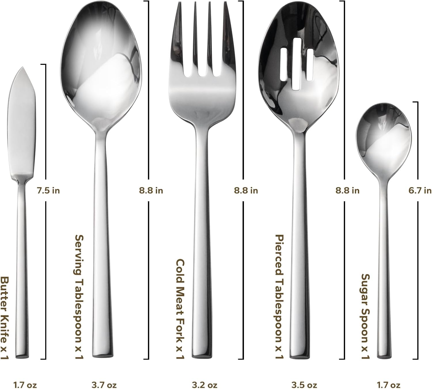 Alata Potter 65-Piece Forged Silverware Set, Service for 12 – Premium Stainless Steel Flatware Set, Modern Design with Satin Finish, Ideal for Home, Kitchen, Party, Camping