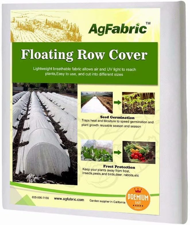 Agfabric Plant Covers Freeze Protection Floating Row Covers 10'x15' 0.9oz Plant Covers Freeze Sun Protection,Frost Cloth for Vegetables,White