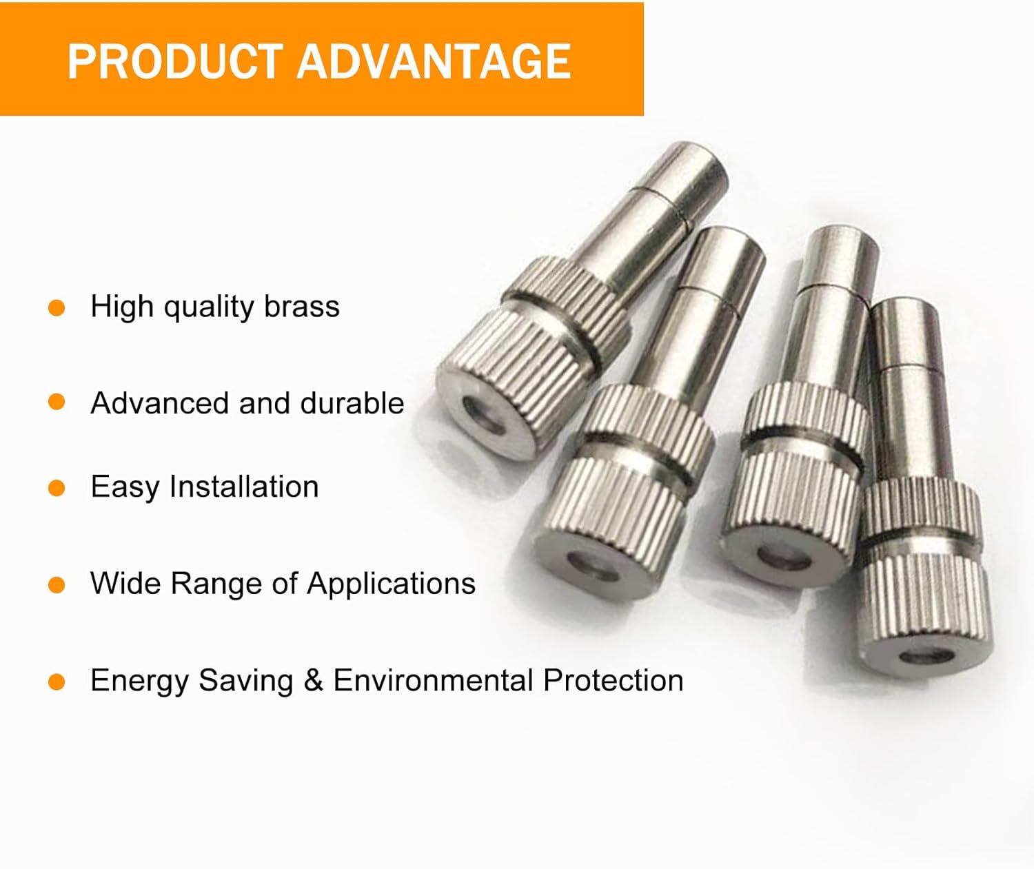 20pcs Brass Mister Nozzles, 6mm Misting Nozzles for Outdoor Cooling System, Landscaping, Air Humidification, Greenhouse Irrigation (without Filter, 0.024"/0.6mm Orifice)