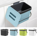 Compost Bin Kitchen, LALASTAR 7L Wall-Mounted Under Sink Small Garbage Can for Kitchen, Odor-Free Food Waste Basket Bin, 1.8 Gallons, Blue