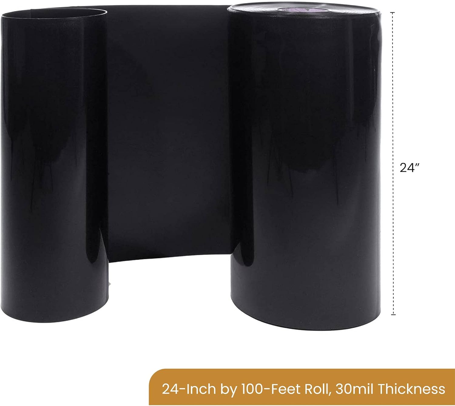 DeepRoot Water Barrier, Versatile Bamboo Barrier, Easy-to-Install Garden Barrier for Landscaping and Protection, Durable, Flexible, 24" x 100' Roll-30 mil Thickness, Black (WB 24/30-100)