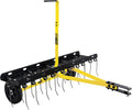 40 Inch Tow Behind Dethatcher, Pull Behind Lawn Dethatcher with 20 Spring Steel Tines, Grass Dethatcher, Removes Thatch, Riding Lawn Tractor for Large Lawns, Yard and Garden Care