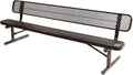 Coated Outdoor Furniture Heavy-Duty Portable Outdoor Bench Thermoplastic Coated, Expanded Metal, Commercial-Grade Seating, Made in America (Portable with Back, 8 Ft, Brown)