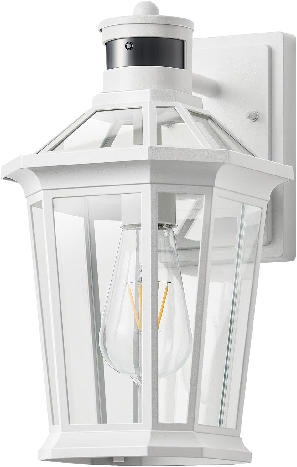 VIANIS Motion Sensor Outdoor Exterior Light Fixture, White Outdoor Porch Lights Wall Mount, Waterproof Dusk to Dawn Coach Lantern, Modern Outdoor Lights Fixtures for Garage, Front Door