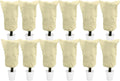 EAONE 12 Pack Plant Covers Freeze Protection, 24x32'' Winter Frosts Cloth for Outdoor Plants, Reusable Frost Blankets Drawstring Bags for Cold Freeze Sun Protection Bird Insect Prevention,Beige