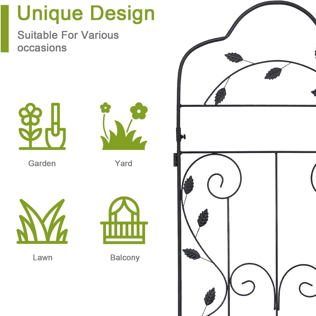 hogardeck 4 Packs 60 * 18 inch Metal Garden Trellis for Climbing Plants Outdoor,Heavy Duty,Black Coating Rustproof Trellis for Rose, Vegetable, Flowers, Expandable,Perfect for Training Climbing Plants