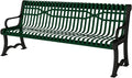 Coated Outdoor Furniture Heavy-Duty Outdoor Bench Thermoplastic Coated, Slatted Steel, Commercial-Grade Garden Bench, Made in America (Portable with Back, 4 Ft, Green)