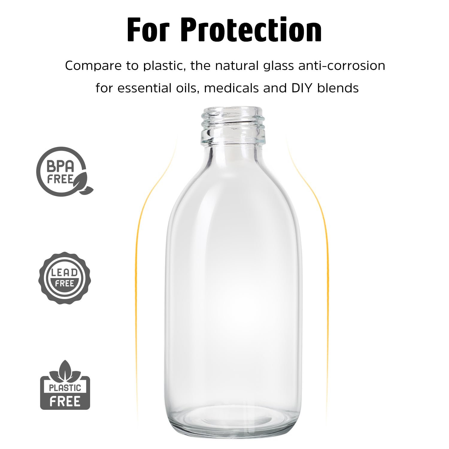 Tecohouse 2 Pack Glass Spray Bottles, 250ml Small Glass Bottles for Cleaning Solutions, Spray Bottles for Essential Oils, Plants, with Durable Nozzle, Labels, Funnel - Clear