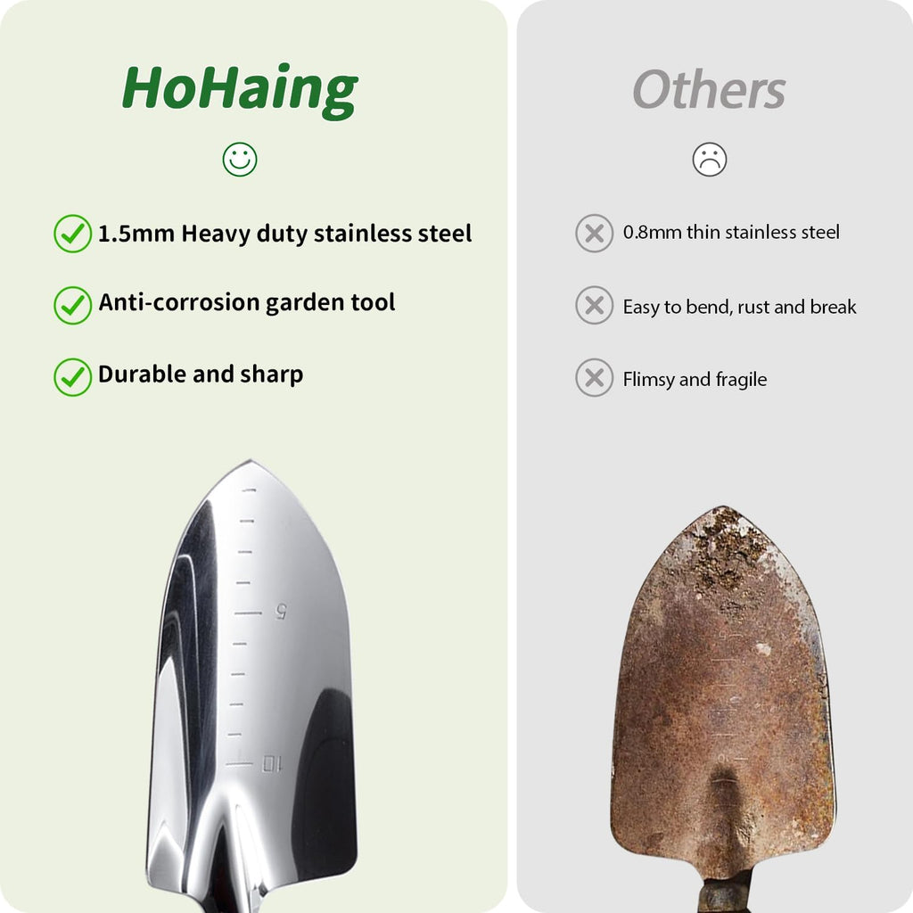Garden Tool Set, 2 Pieces Stainless Steel Heavy Duty Garden Tools, Gardening Kit with Wooden Handle Garden Hand Tools, Durable Garden Tools for Gardening, Gardening Gifts for Women Men