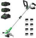 SOYUS Weed Wacker 12 Inch String Trimmer Cordless 20v Electric Weed Wacker, 2 Pcs 2.0Ah Battery Powered Weed Trimmer/Edger, Lightweight Grass Trimmer with 8 Pcs Replacement Spool Trimmer Lines