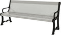 Coated Outdoor Furniture Heavy-Duty Outdoor Bench Thermoplastic Coated, Punched Steel, Commercial-Grade Garden Bench, Made in America (Portable with Back, 4 Ft, Gray)
