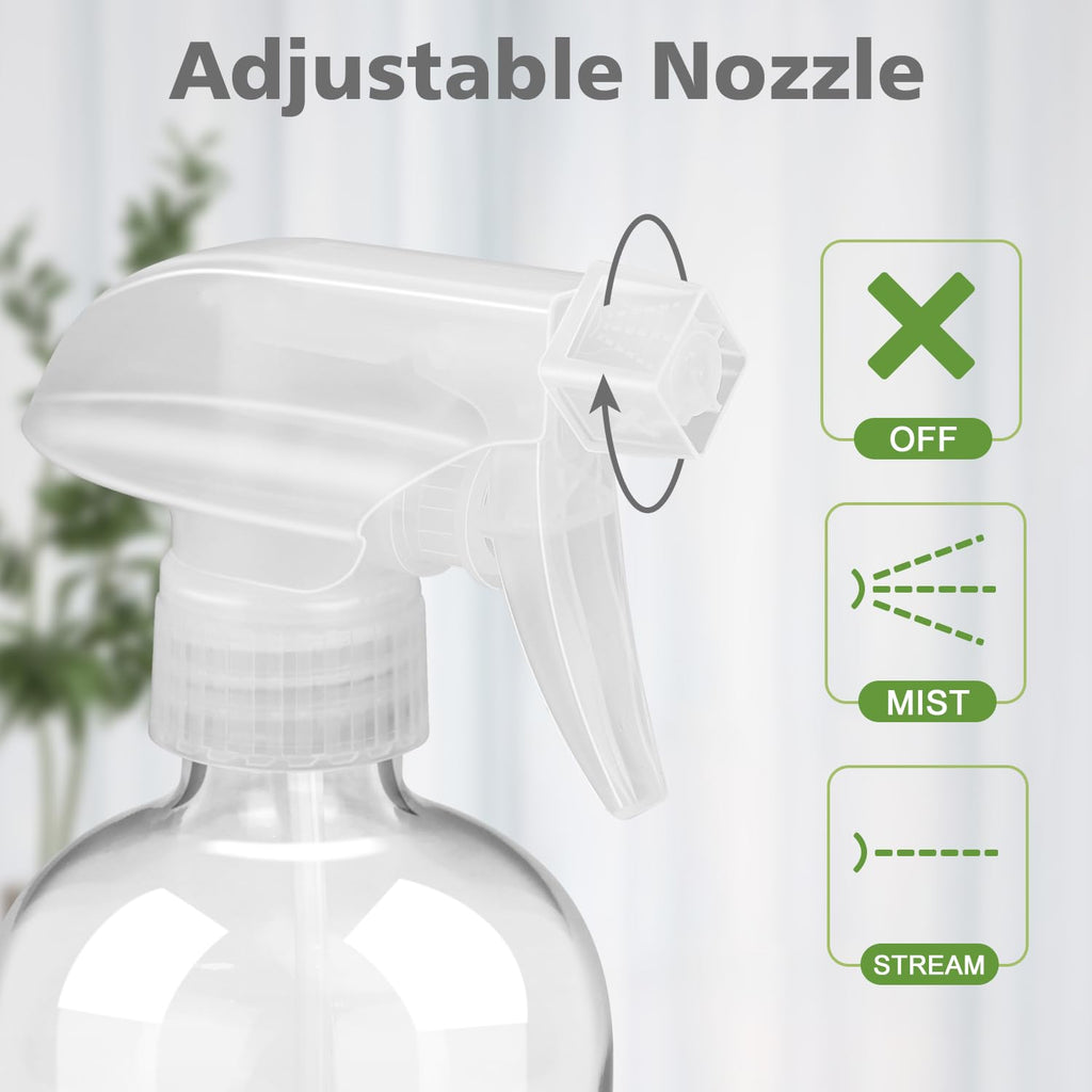 Glass Spray Bottles with Silicone Sleeve Protection, Empty 16 oz Refillable Containers, Reusable Spray Bottles with Adjustable Nozzle for Hair, Cleaning Solutions, 1 Pack Purple
