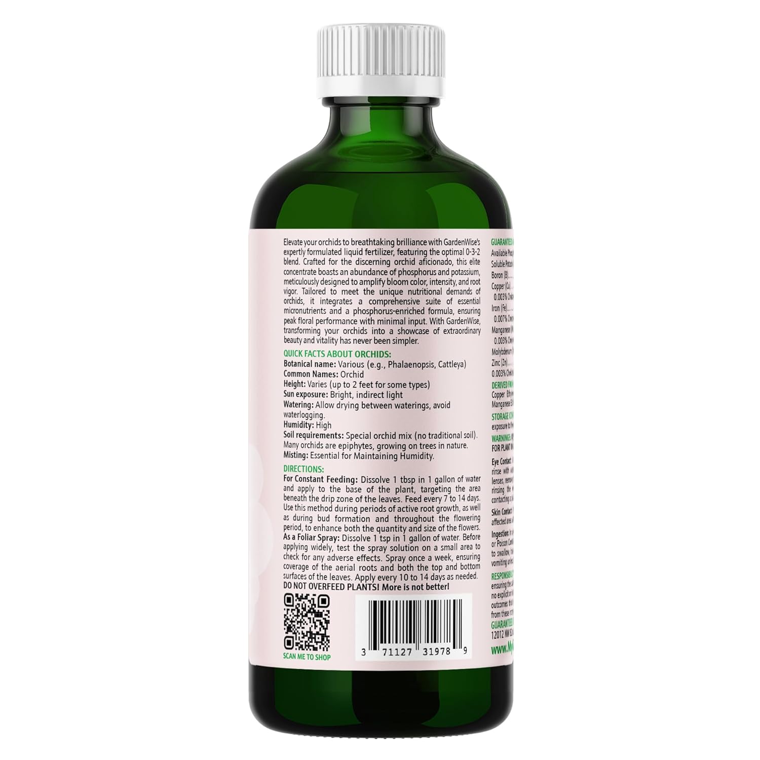 0-3-2 Giant Bloom: Orchid Bloom Enhancer - Orchid Bloom Booster - Orchid Food Fertilizer Concentrate - Chelated Nutrients for Healthy Flower & Reblooms (8 OZ)